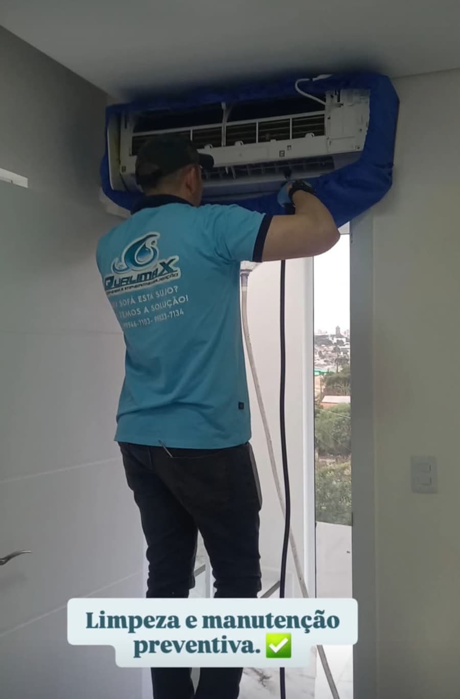 Higienização de ar-condicionado split